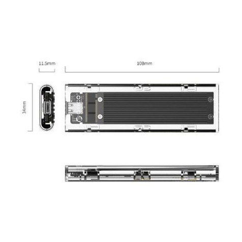 ORICO TCM2-C3 NVMe M.2 SSD 10Gbps Transparent Aluminum Enclosure