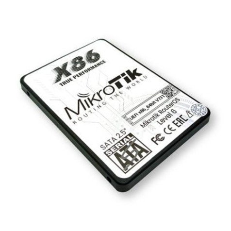 MikroTik 2.5in SATA 64GB SSD Legacy x86 RouterOS 64bit License (Pre-Install) Level 6