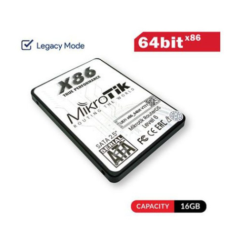 MikroTik 2.5in SATA 128GB SSD Legacy x86 RouterOS 64bit License (Pre-Install) Level 6