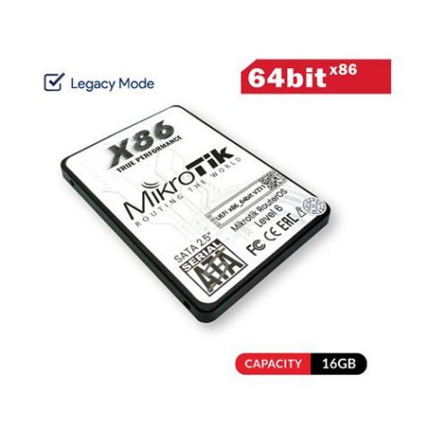 MikroTik 2.5in SATA 32GB SSD Legacy x86 RouterOS 64bit License (Pre-Install) Level 6