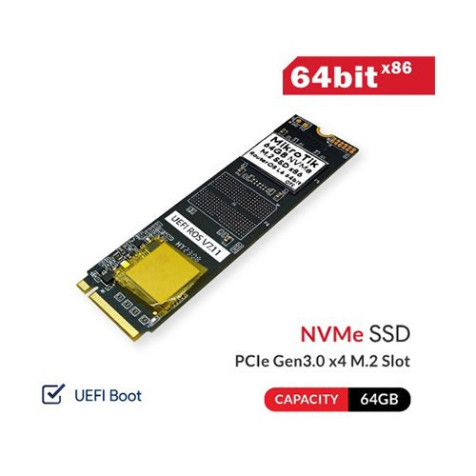 MikroTik NVMe M.2 SSD 64GB UEFI x86 RouterOS 64bit License (Pre-Install) Level 6